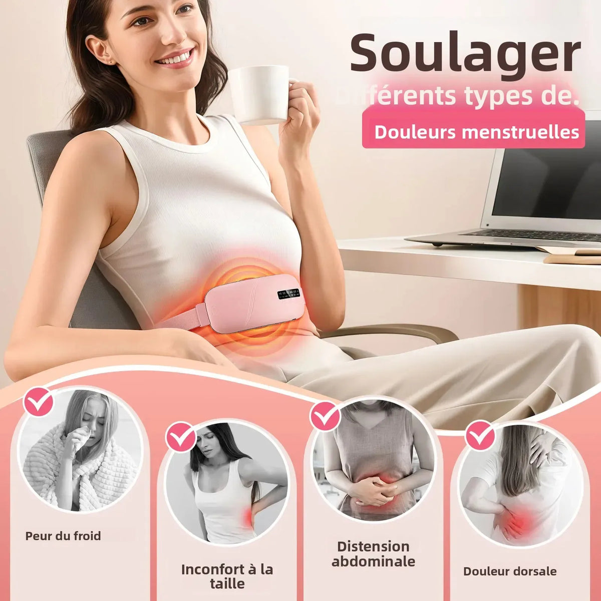 Ceinture Chauffante Menstruelle Sans Fil